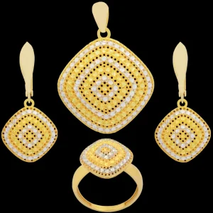 نیم ست طلا 18 عیار زنانه طلای مستجابی مدل آوا تراش کد 675