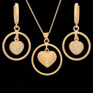 نیم ست طلا 18 عیار زنانه طلای مستجابی مدل قلب کد 02