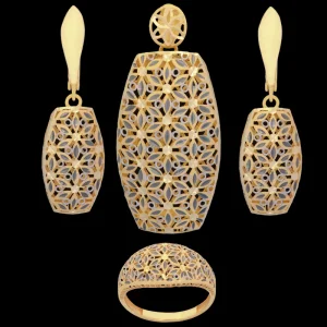 نیم ست طلا 18 عیار زنانه طلای مستجابی مدل آوا کد 672