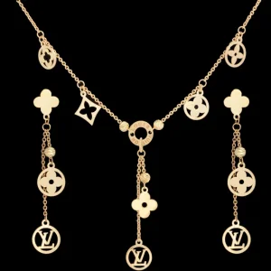 نیم ست طلا 18 عیار زنانه طلای مستجابی مدل ام جی ام کد 2