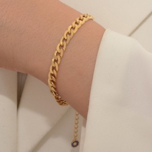 دستبند طلا 18 عیار زنانه طلای مستجابی مدل گلستانه آویز دار کد 18