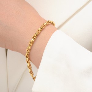 دستبند طلا 18 عیار زنانه طلای مستجابی مدل گلستانه کد 6760