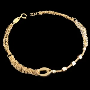 دستبند طلا 18 عیار زنانه طلای مستجابی مدل افرودایت 3 کد 19