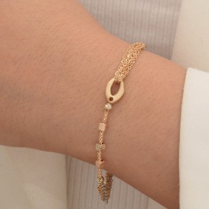 دستبند طلا 18 عیار زنانه طلای مستجابی مدل افرودایت 3 کد 19