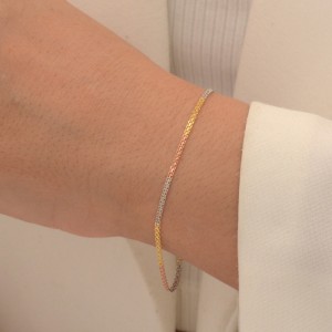 دستبند طلا 18 عیار زنانه طلای مستجابی مدل هومر 3 کد 19