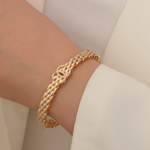 دستبند النگویی طلا 18 عیار زنانه طلای مستجابی کد 23