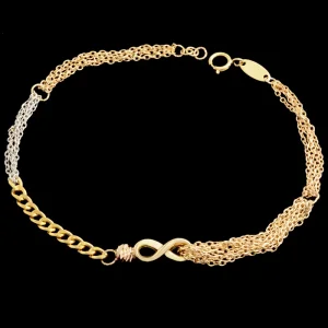 دستبند طلا 18 عیار زنانه طلای مستجابی مدل افرودایت دو کد 19
