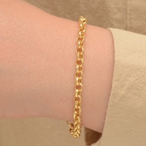 دستبند طلا 18 عیار زنانه طلای مستجابی مدل رولو گلستانه کد R19