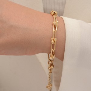 دستبند طلا 18 عیار زنانه طلای مستجابی مدل تیفانی کد T20