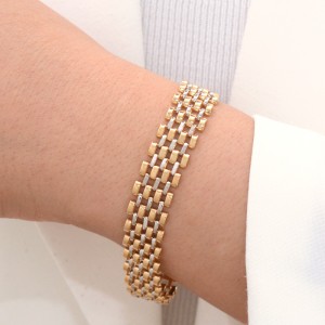 دستبند طلا 18 عیار زنانه طلای مستجابی مدل جلوا کد GR17.5