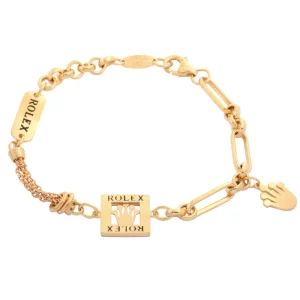 دستبند طلا 18 عیار زنانه طلای مستجابی مدل تاج کد 18