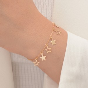 دستبند طلا 18 عیار زنانه طلای مستجابی مدل ستاره کد M18