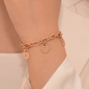 دستبند النگویی طلا 18 عیار زنانه طلای مستجابی مدل ام جی ام کد MGM02