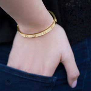 دستبند النگویی طلا 18 عیار زنانه طلای مستجابی کد 0