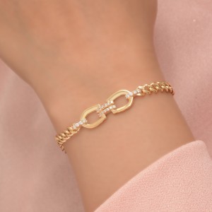 دستبند طلا 18 عیار زنانه طلای مستجابی کد N3