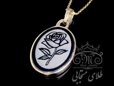 پلاک طلا گل رز