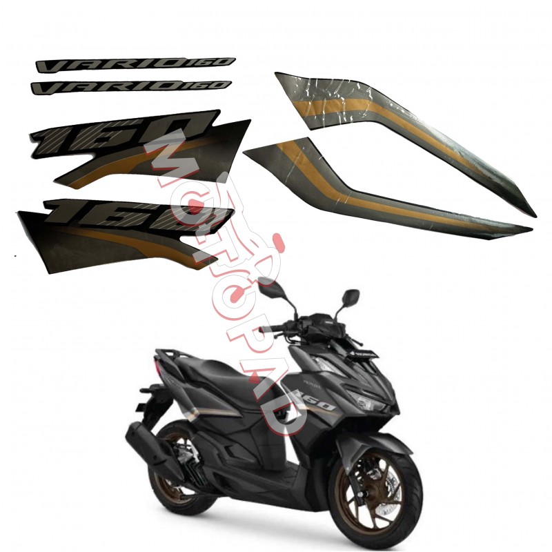 برچسب کامل بدنه موتورسیکلت هوندا Vario 160 مدل نوک مدادی -  طلایی