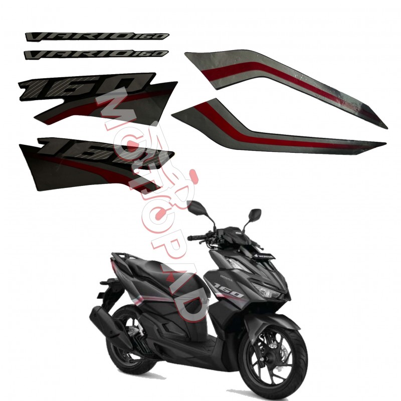 برچسب کامل بدنه موتورسیکلت هوندا Vario 160 مدل نوک مدادی -  قرمز