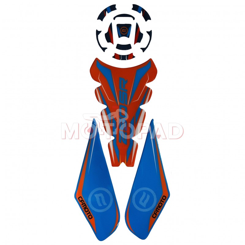 پد کامل باک ژله ای موتورسیکلت CF Moto Race مدل آبی-قرمز