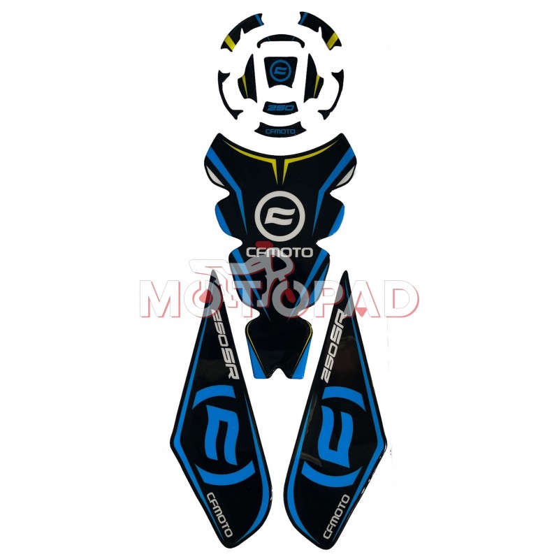 پد کامل باک ژله ای موتورسیکلت CF Moto Race مدل مشکی - آبی