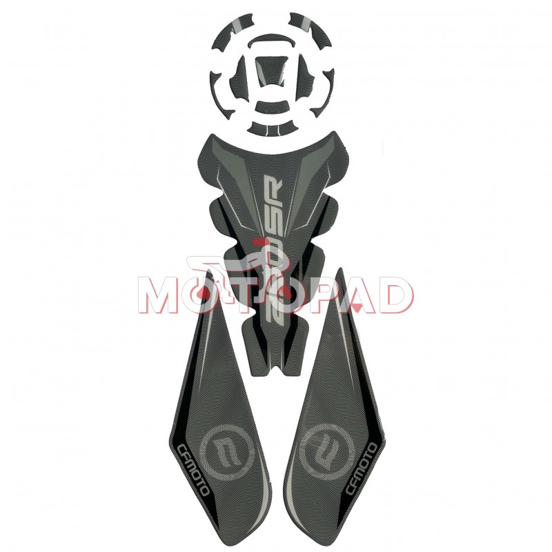 پد کامل باک ژله ای موتورسیکلت CF Moto Race مدل طوسی