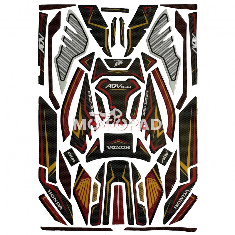 پد کامل بدنه ژله ای موتورسیکلت Honda ADV 160 مدل IRON MAN