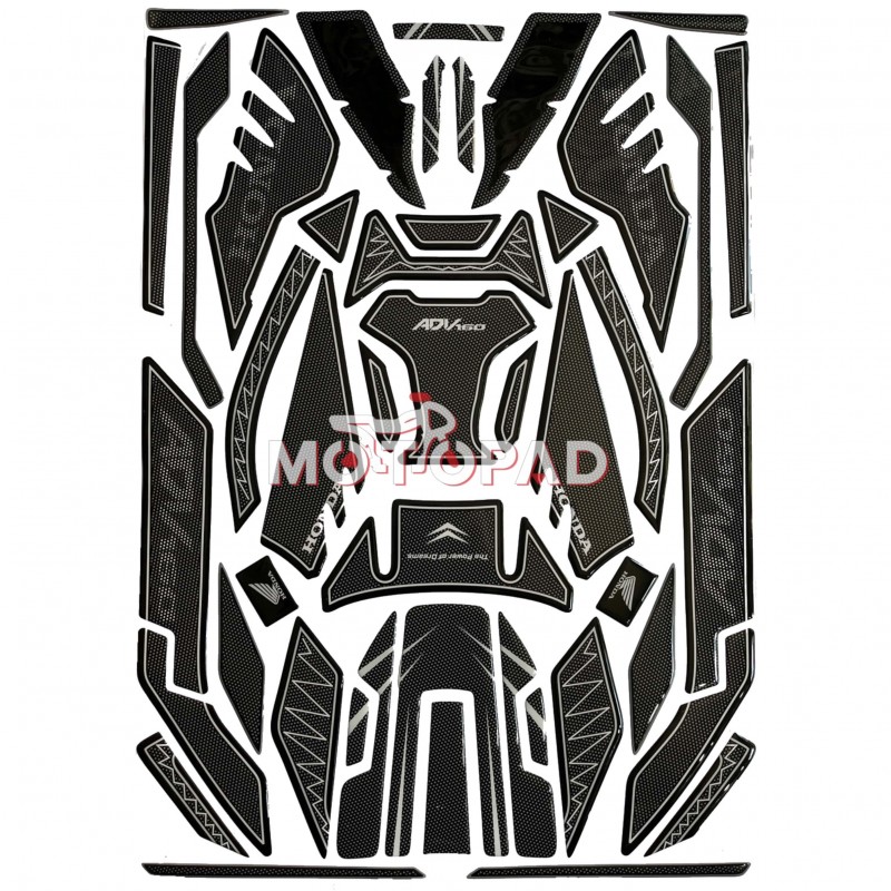 پد کامل بدنه ژله ای موتورسیکلت Honda ADV 160 مدل کربن