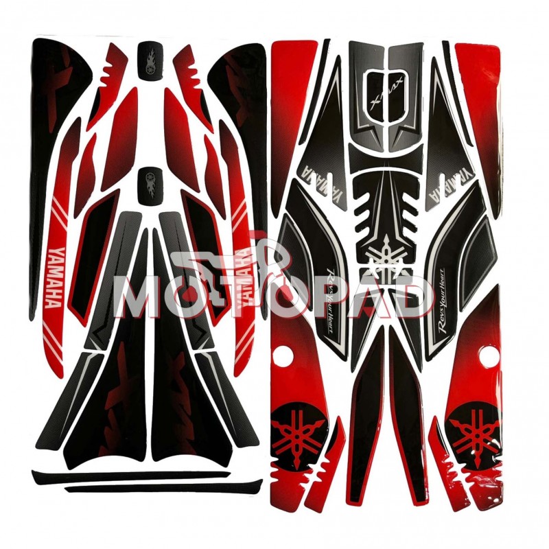 پد کامل بدنه ژله ای موتورسیکلت یاماها XMAX New مدل قرمز مشکی