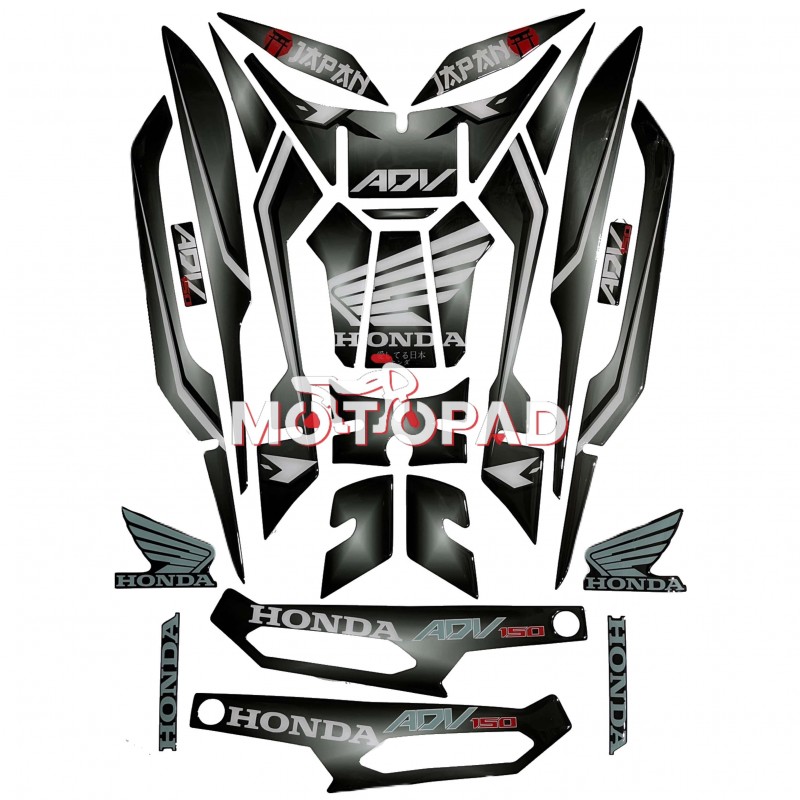 پد کامل بدنه ژله ای موتورسیکلت Honda ADV 150 مدل سایه مشکی