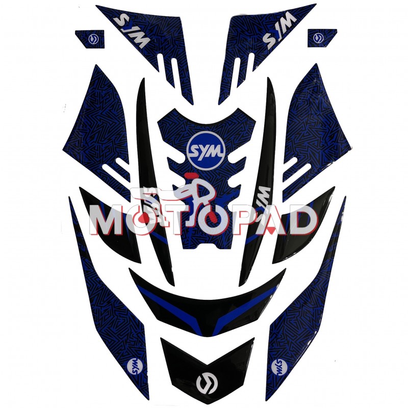 پد کامل بدنه ژله ای  موتور سیکلت Sym J200 مدل مشکی آبی