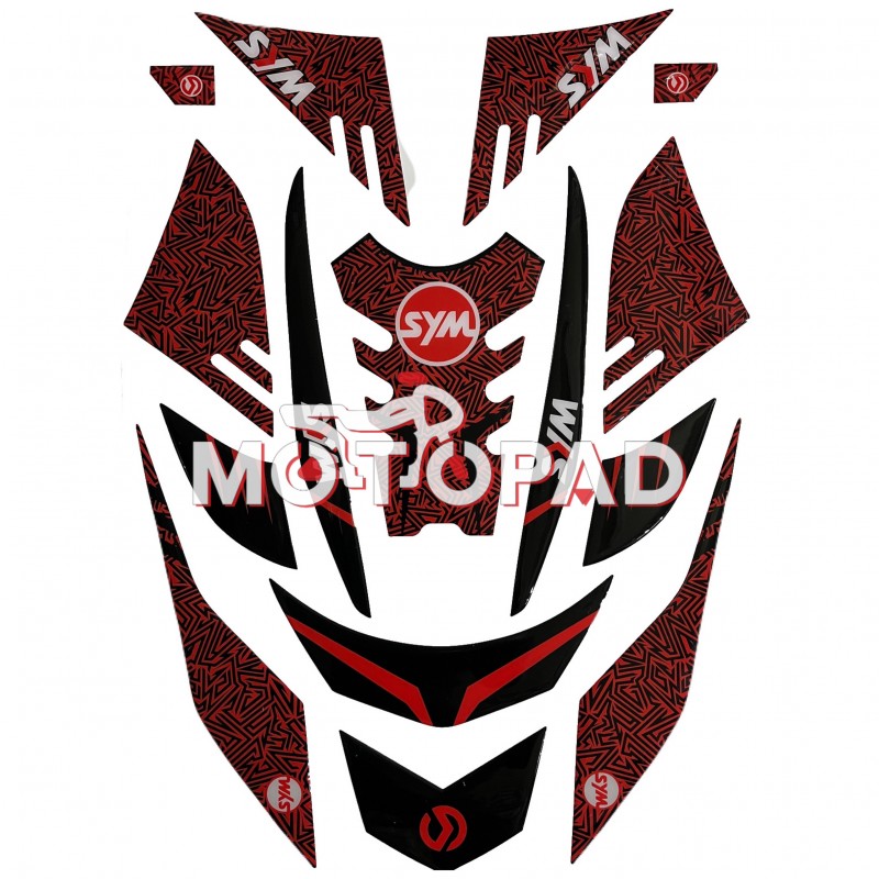 پد کامل بدنه ژله ای  موتور سیکلت Sym J200 مدل مشکی قرمز