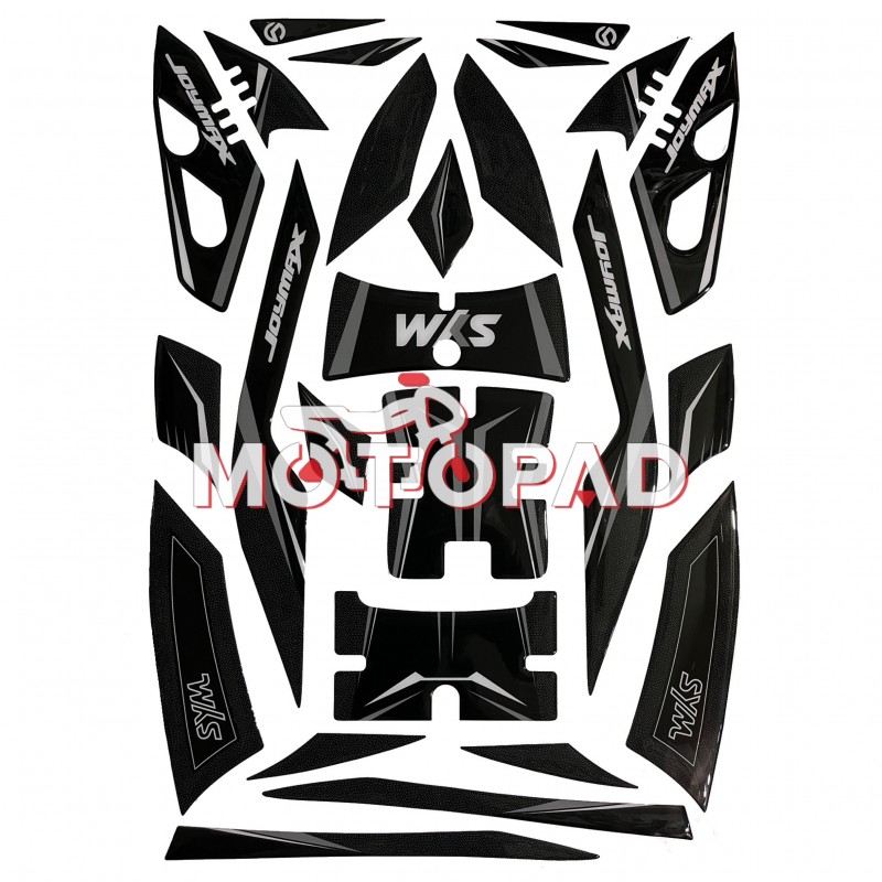 پد کامل بدنه ژله ای موتور سیکلت Sym joymax250 مدل مشکی سفید طوسی کد 1001