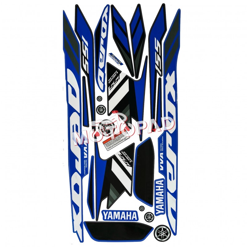 برچسب  چینی  لمینتی  موتور سیکلت یاماها aerox مدل آبی سفید