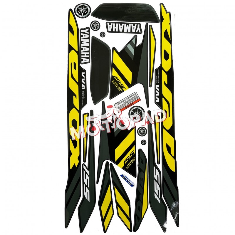 برچسب چینی لمینتی موتور سیکلت یاماها aerox  مدل مشکی زرد