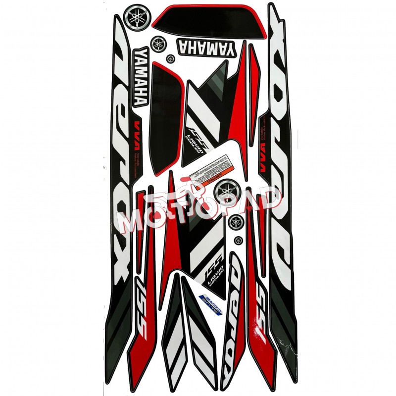 برچسب چینی لمینتی موتور سیکلت یاماها aerox مدل مشکی قرمز