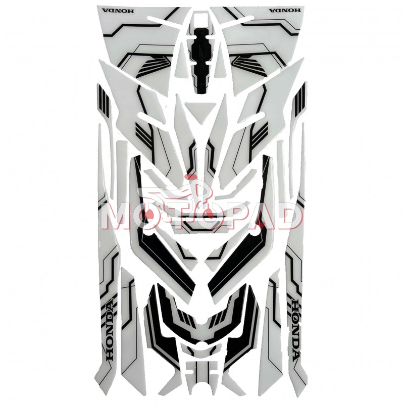 پد کامل بدنه ژله ای هوندا click 160 مدل سفید خط مشکی