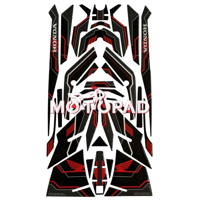 پد کامل بدنه ژله ای  هوندا click 160 مدل قرمز کربن