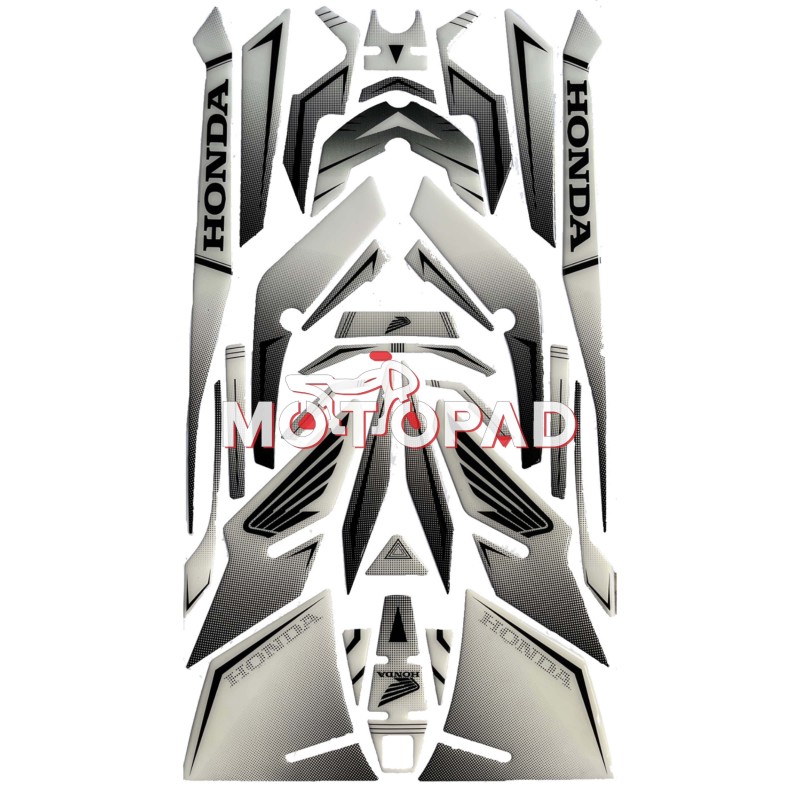 پد کامل بدنه ژله ای هوندا click 160 مدل سفید سایه مشکی