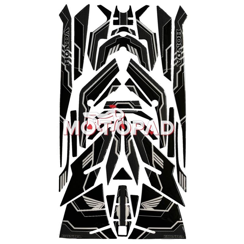 پد کامل بدنه ژله ای هوندا click 160 مدل مشکی سفید کربن