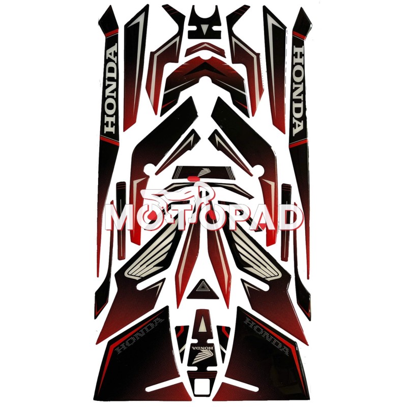 پد کامل بدنه ژله ای هوندا click 160 مدل مشکی سایه قرمز