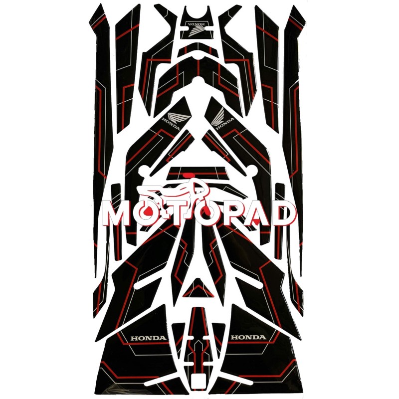 پد کامل بدنه ژله ای هوندا click 160 مدل مشکی خط قرمز