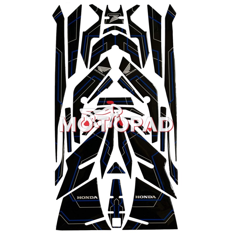 پد کامل بدنه ژله ای هوندا click 160 مدل مشکی خط آبی