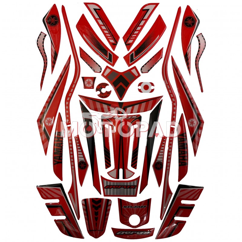 پد کامل بدنه ژله ای موتورسیکلت Aerox 155 مدل قرمز