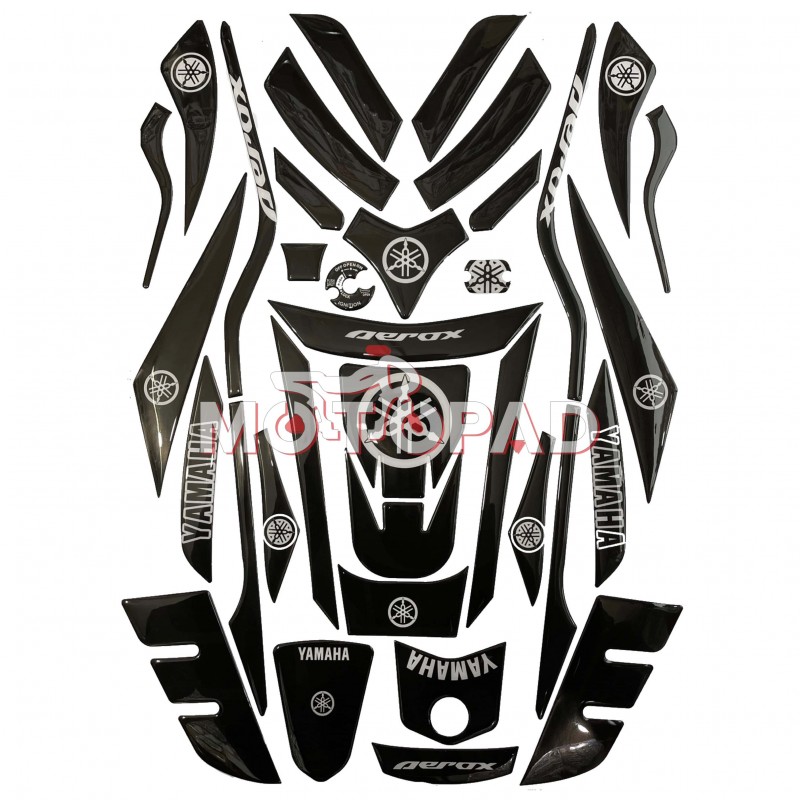 پد کامل بدنه ژله ای موتورسیکلت Aerox 155 مدل مشکی