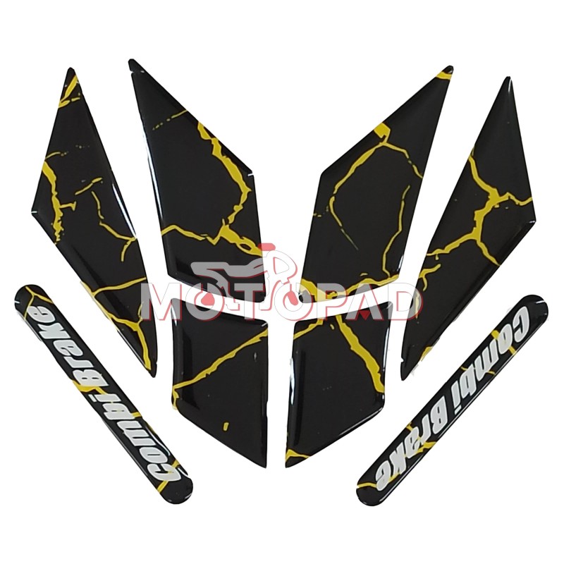 پد ژله ای گلگیر جلوی موتور سیکلت کلیک 150 مدل مشکی رگه زرد