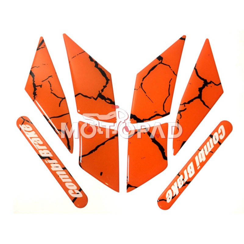 پد ژله ای گلگیر جلوی موتور سیکلت کلیک 150 مدل نارنجی رگه مشکی