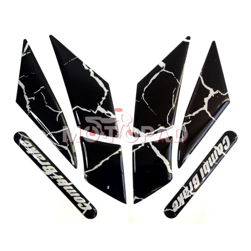 پد ژله ای گلگیر جلوی موتور سیکلت کلیک 150 مدل مشکی رگه سفید