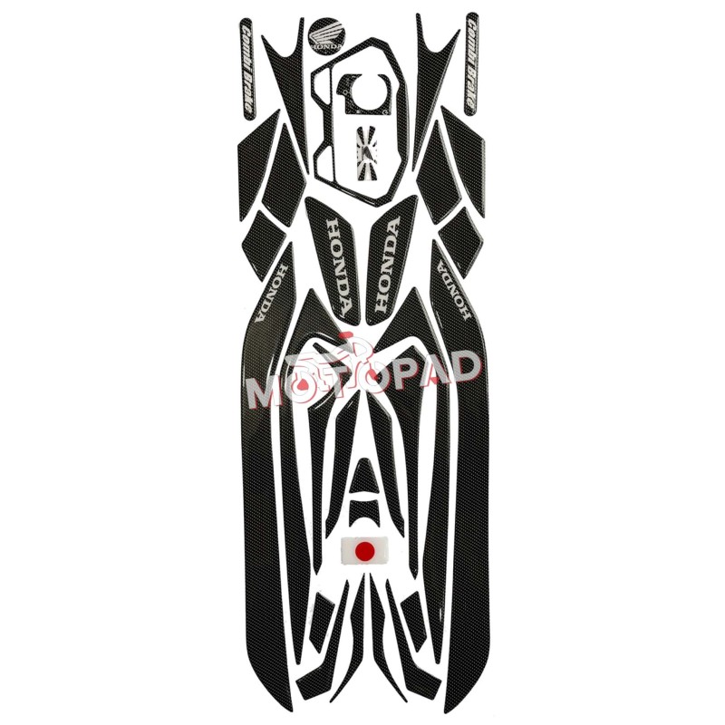 پد کامل بدنه ژله ای موتورسیکلت کلیک 150 Click مدل کربن