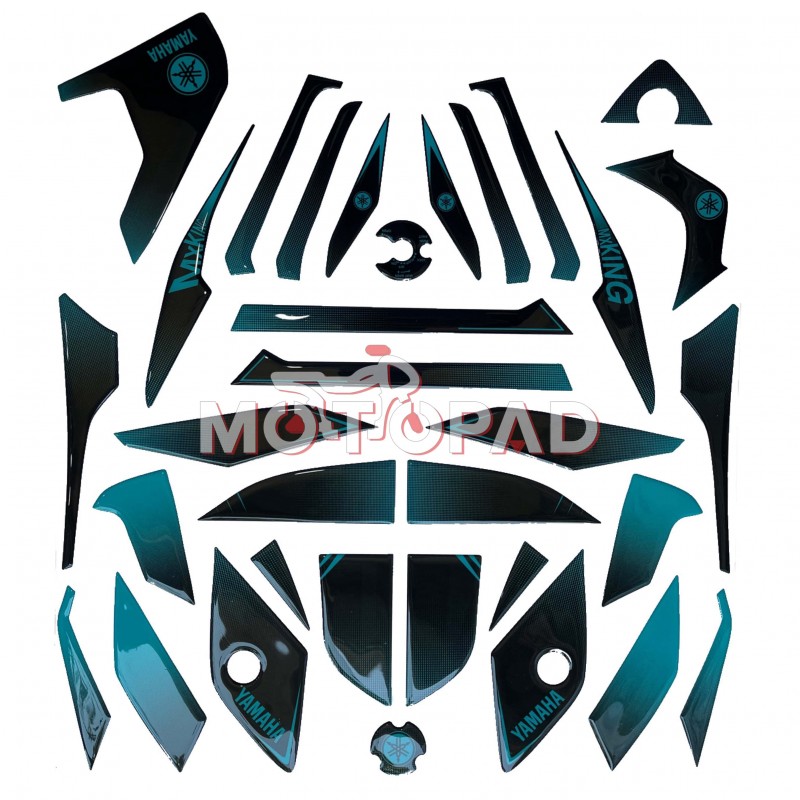 پد کامل بدنه ژله ای موتورسیکلت MX King مدل فیروزه ای - مشکی