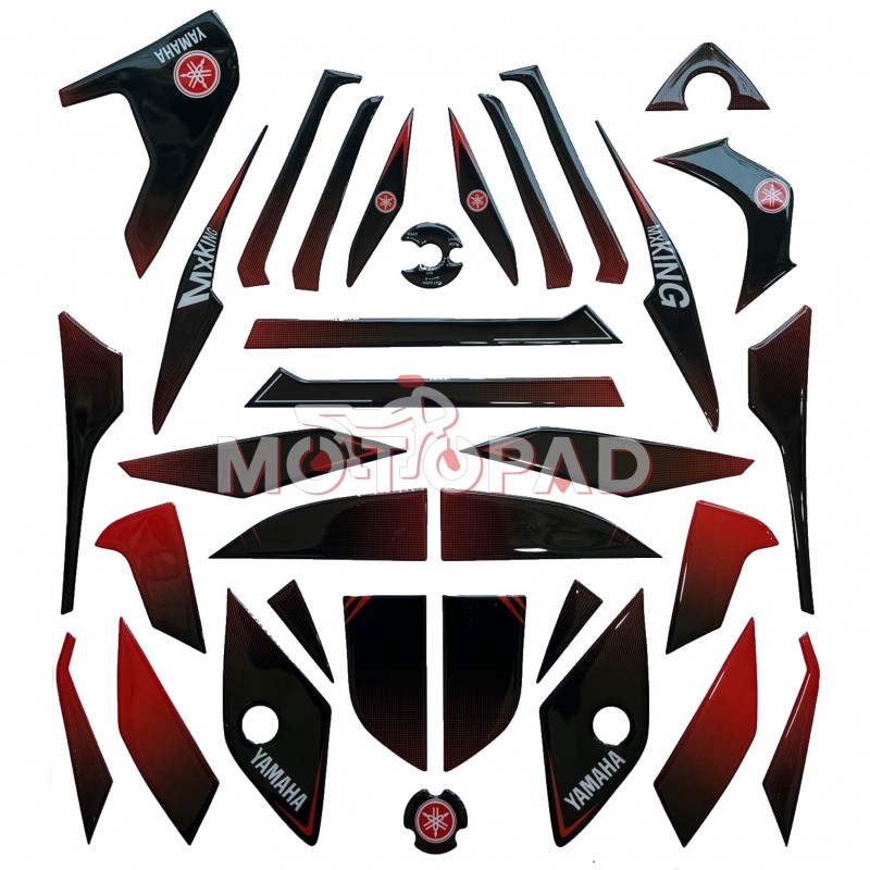 پد کامل بدنه ژله ای موتورسیکلت MX King مدل مشکی - قرمز